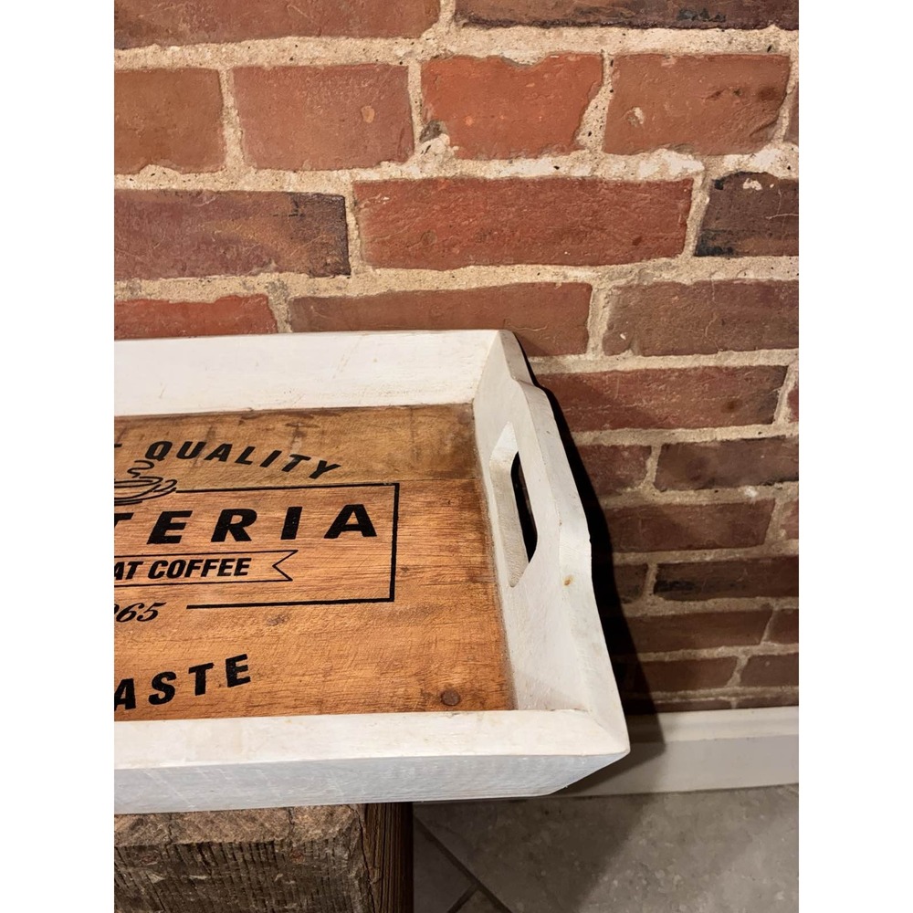 Rustic‎ Wood Serving Tray with Handles Farmhouse Decor - Picture 5 of 6